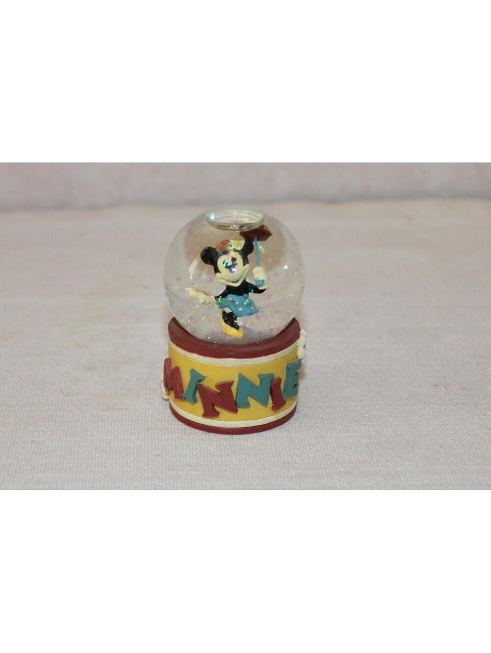 Disney Minnie Mouse Mini Snow Globe Figurine Small Glitter Globe - Picture 1 of 4